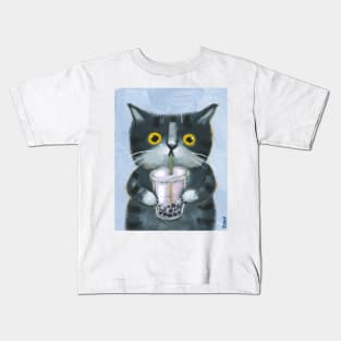 Boba Cat Kids T-Shirt